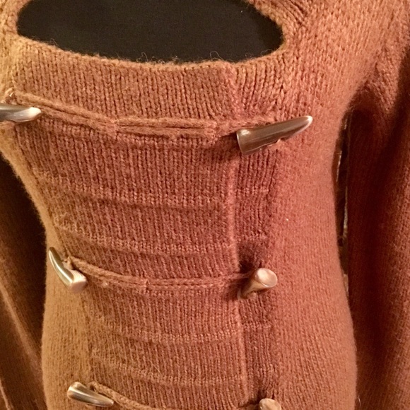 Wool blend AWESOME brown sweater, size M - Picture 3 of 8